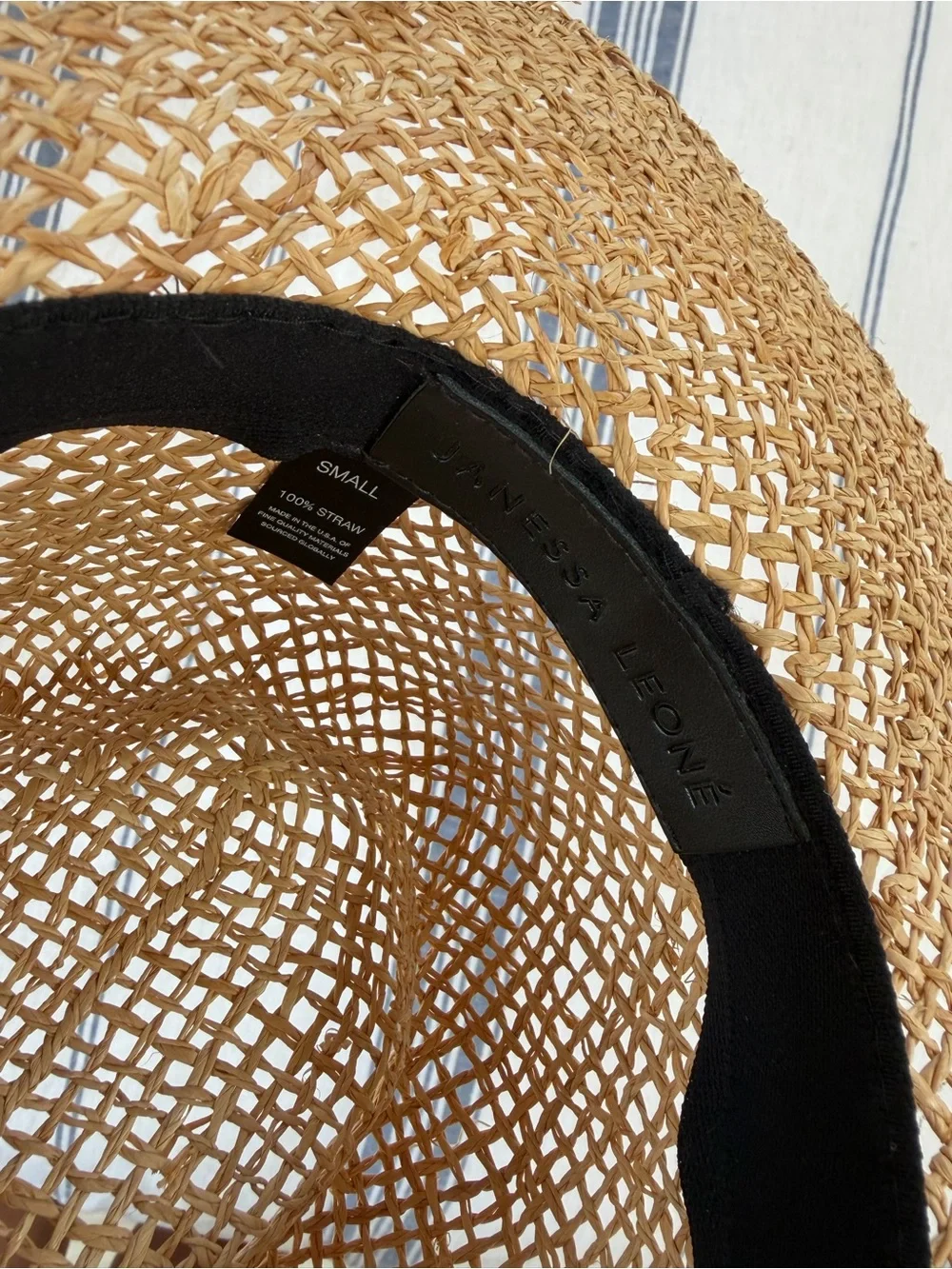Janessa Leone 100% Straw Raffia Sun Hat Size Small